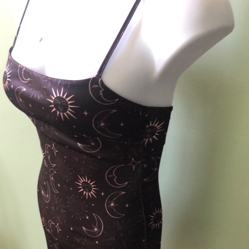 Urban Outfitters Ladies Black Celestial Sun Moon Stars Pullover Mini Dress S-p - Picture 5 of 16